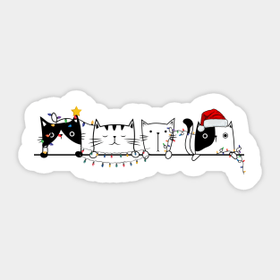 Funny peeking cats christmas Sticker